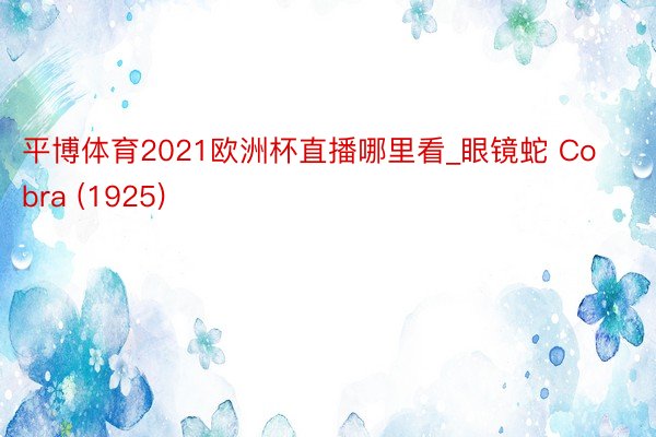 平博体育2021欧洲杯直播哪里看_眼镜蛇 Cobra (1925)