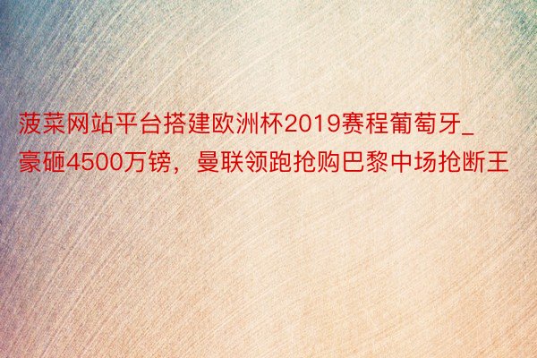 菠菜网站平台搭建欧洲杯2019赛程葡萄牙_豪砸4500万镑，曼联领跑抢购巴黎中场抢断王